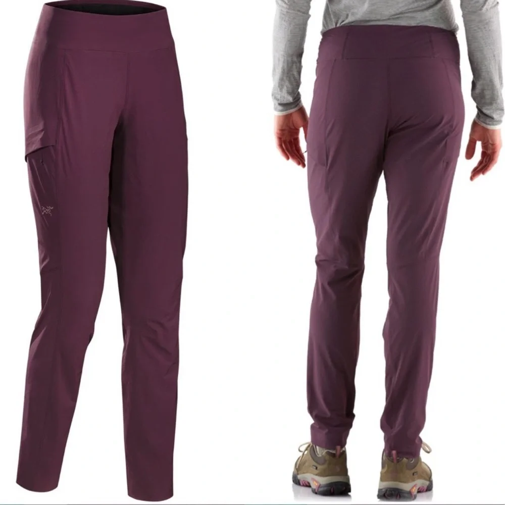 Arc’teryx Sabria hiking plum pants 10 waterproof rain